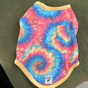 Adorable Tie Dye Canada Pooch Dog T shirt, size 14